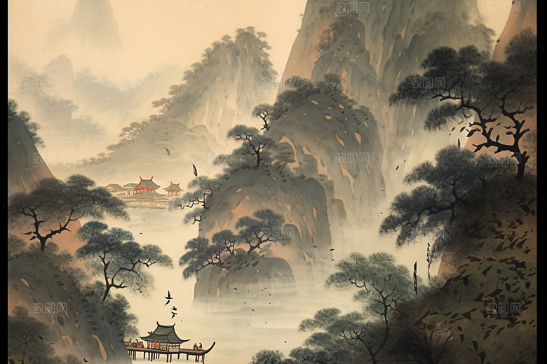 中国画高清写意插画