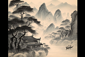 中国画中式写意插画