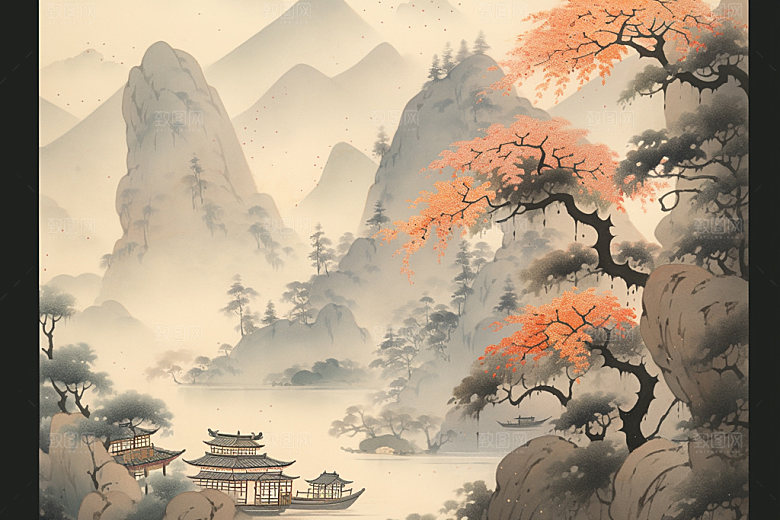 中国画中国风艺术插画