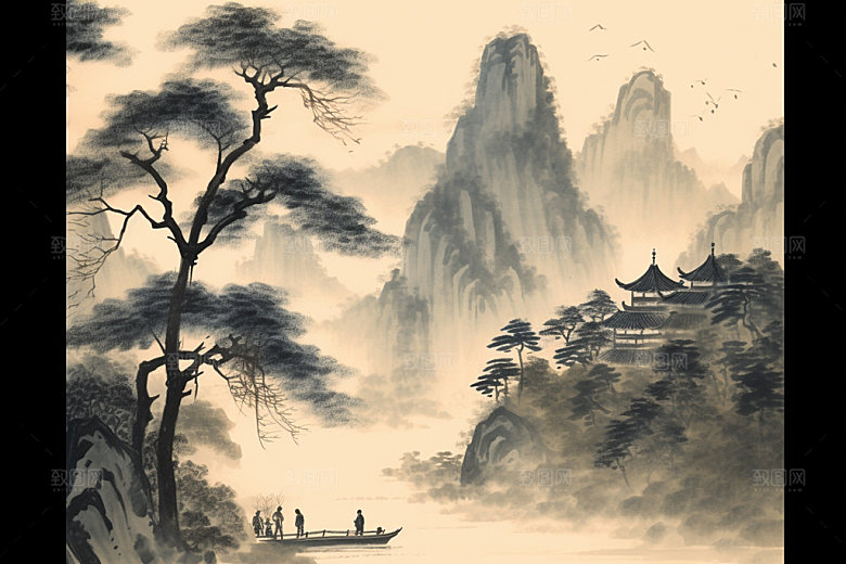 中国画国粹高清插画