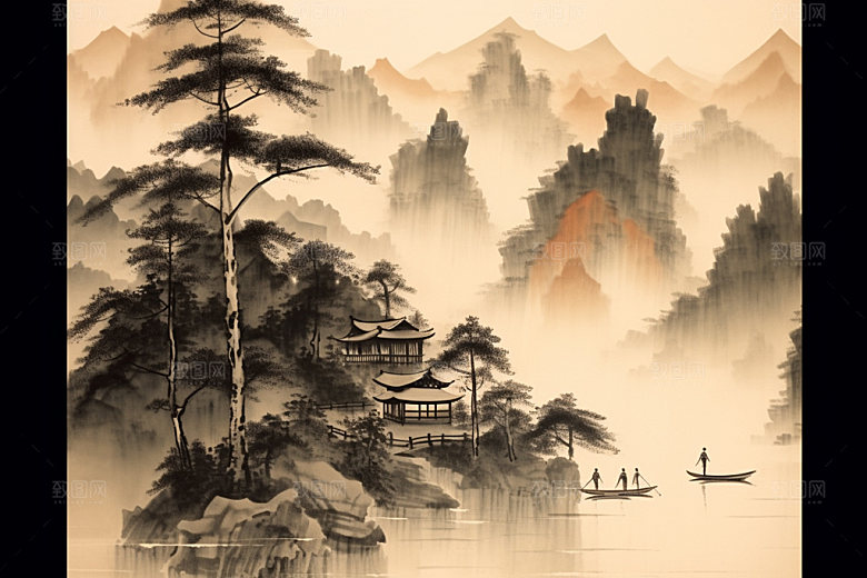 中国画中国风国粹插画