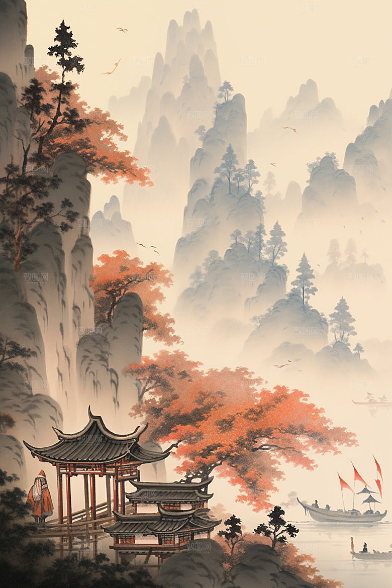 中国画高清中国风插画