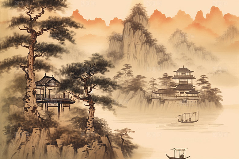 中国画高清国粹插画