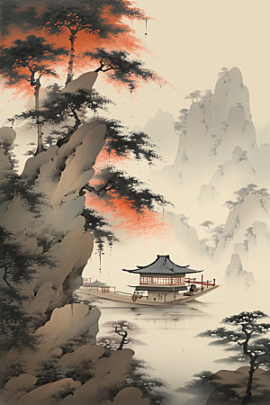 中国画高清山水插画