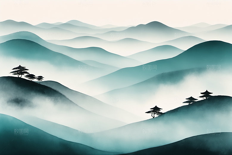 水墨意境唯美装饰画