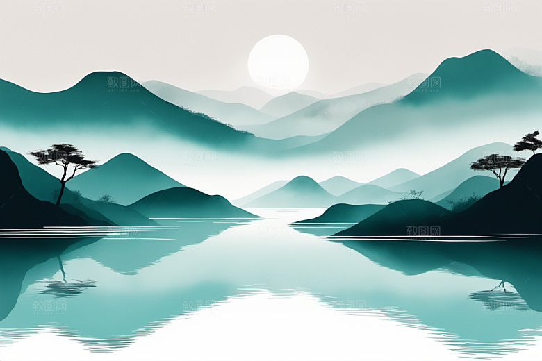 水墨国画意境装饰画