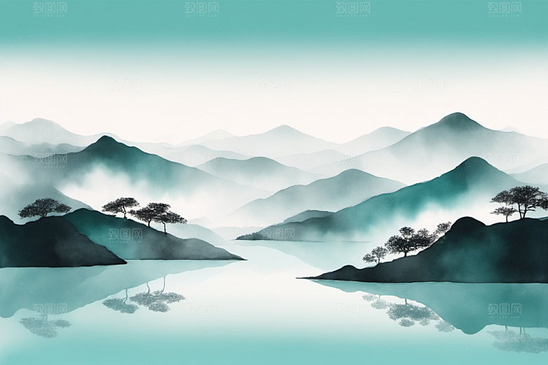 水墨山水高清装饰画
