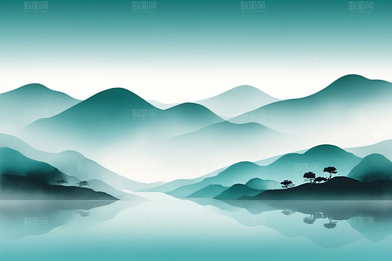 水墨中国风细腻装饰画