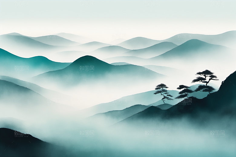 水墨细腻高清装饰画