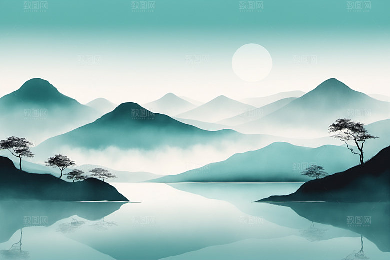 水墨唯美中国风装饰画