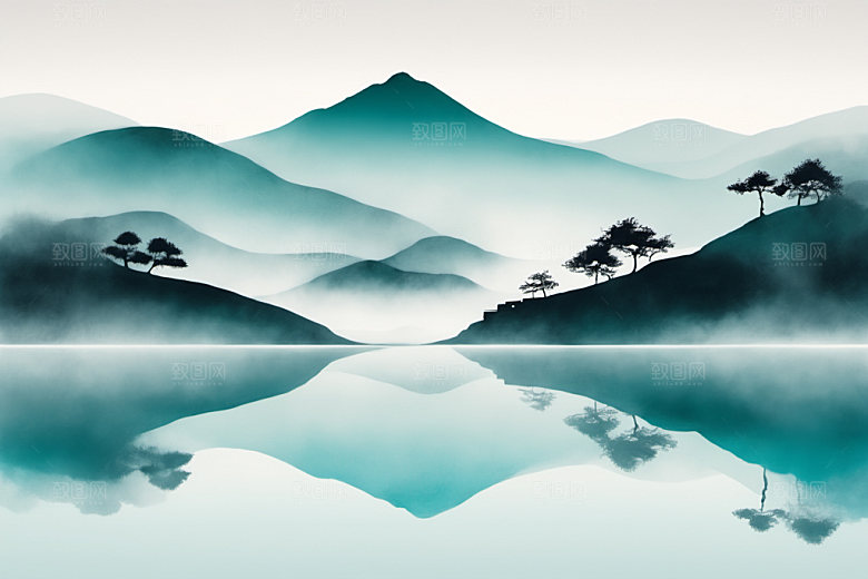 水墨高清山水装饰画