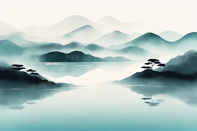 水墨唯美意境装饰画