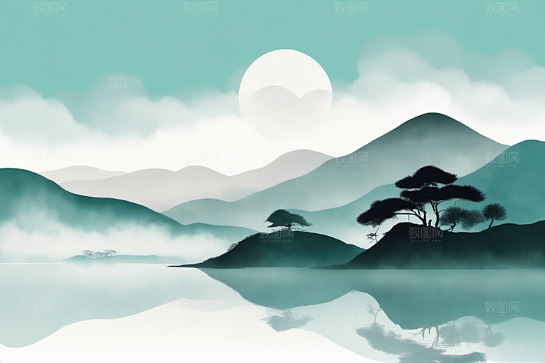 水墨写意细腻装饰画