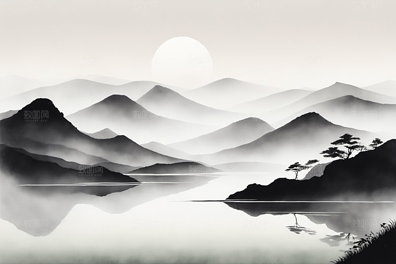 水墨国画高清装饰画
