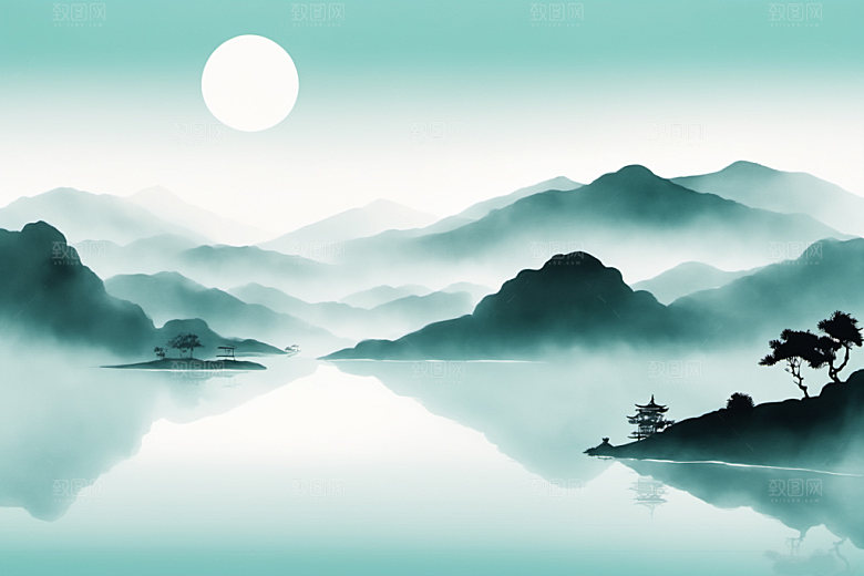 水墨山水高清装饰画