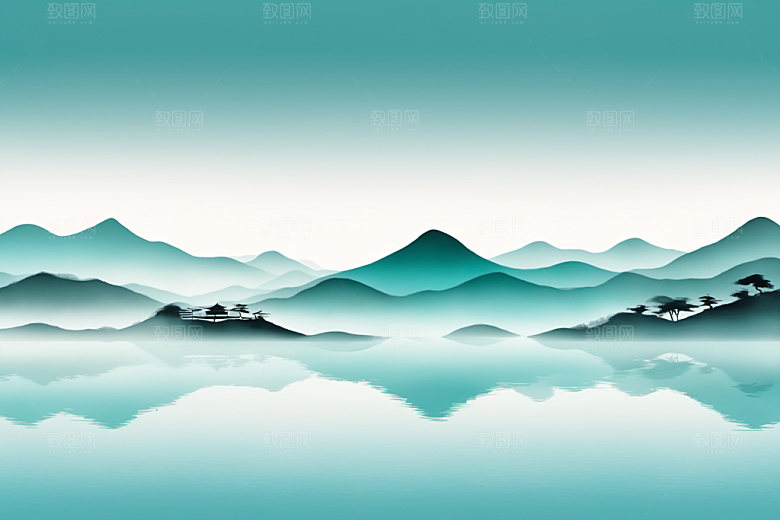 水墨写意唯美装饰画