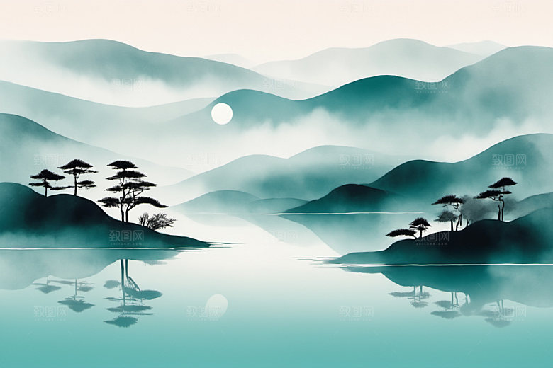 水墨唯美高清装饰画