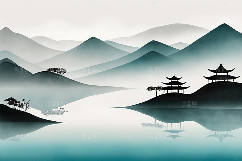 水墨高清国画装饰画