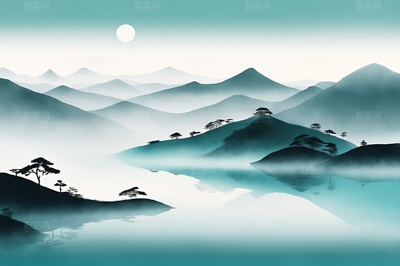 水墨细腻中国风装饰画