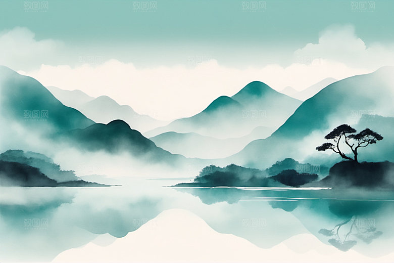 水墨细腻写意装饰画