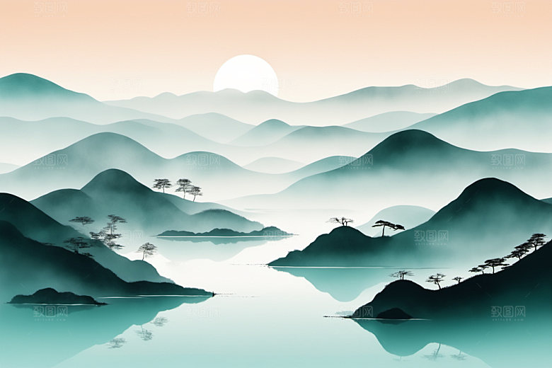 水墨写意细腻装饰画