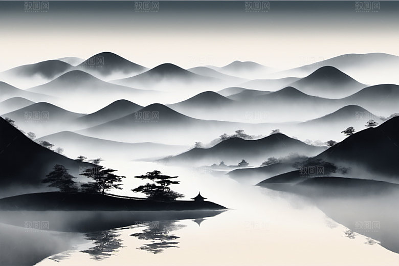 水墨中国风唯美装饰画