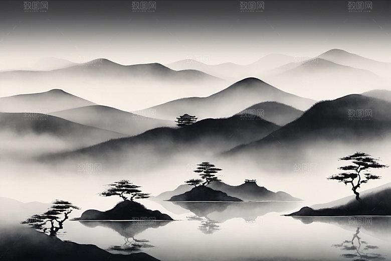 水墨写意意境装饰画