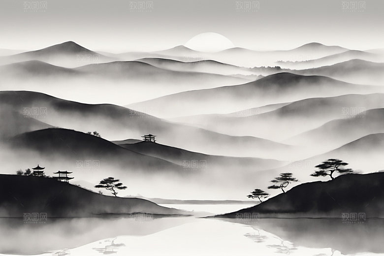 水墨写意中国风装饰画