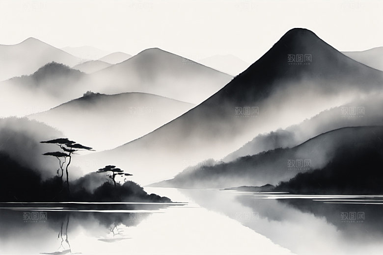 水墨细腻意境装饰画