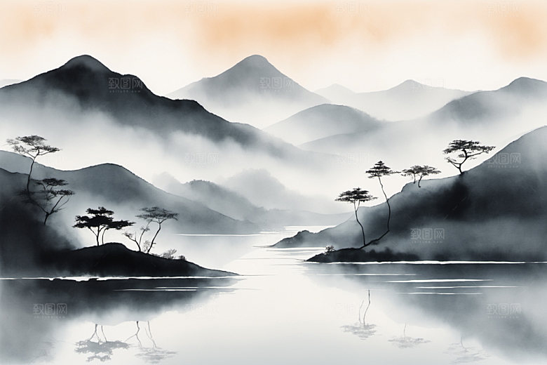 水墨写意中国风装饰画