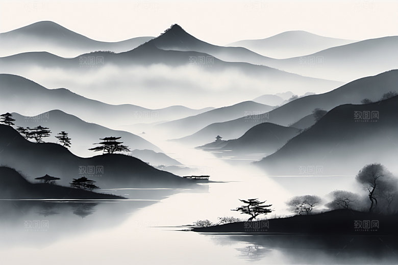 水墨写意中国风装饰画