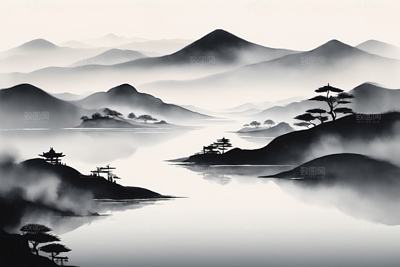 水墨意境高清装饰画