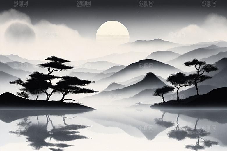 水墨中国风高清装饰画