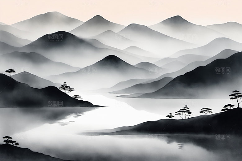 水墨唯美高清装饰画