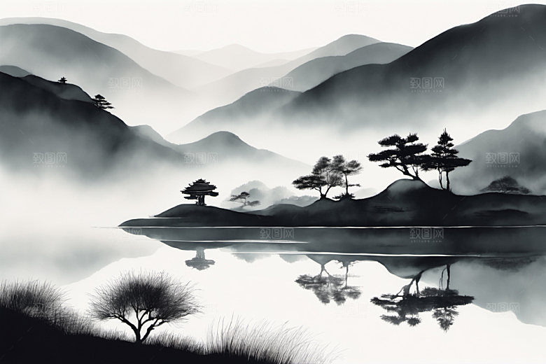 水墨高清写意装饰画