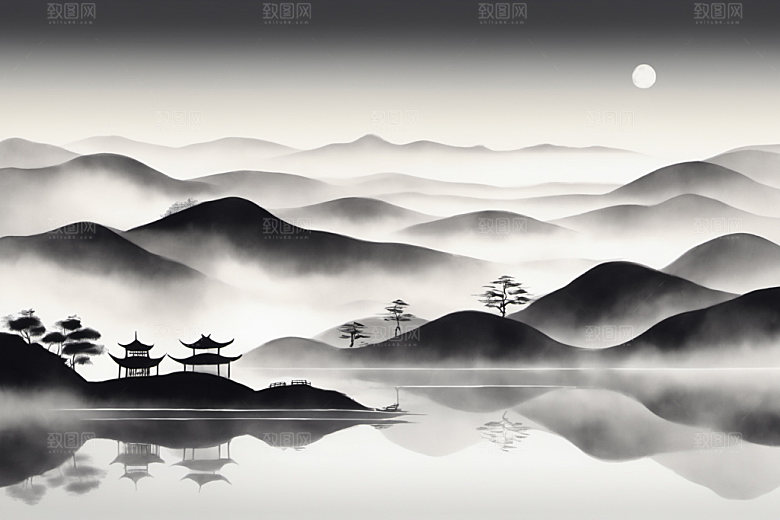 水墨细腻意境装饰画