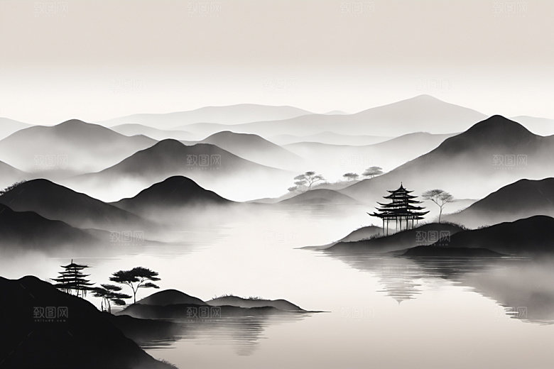 水墨国画高清装饰画