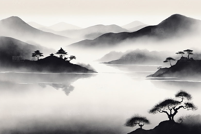 水墨写意高清装饰画