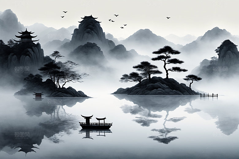 水墨意境唯美装饰画