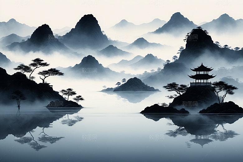 水墨中国风唯美装饰画