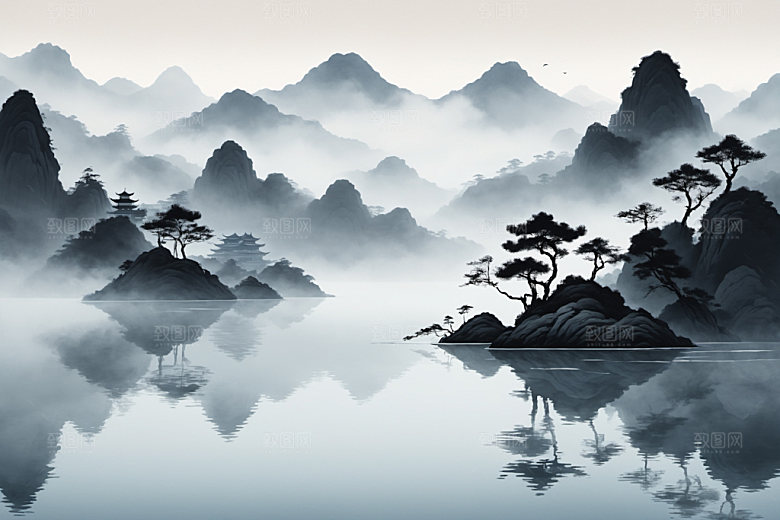 水墨国画高清装饰画
