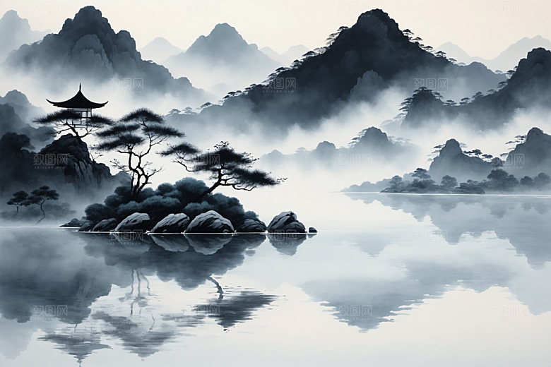 水墨细腻写意装饰画
