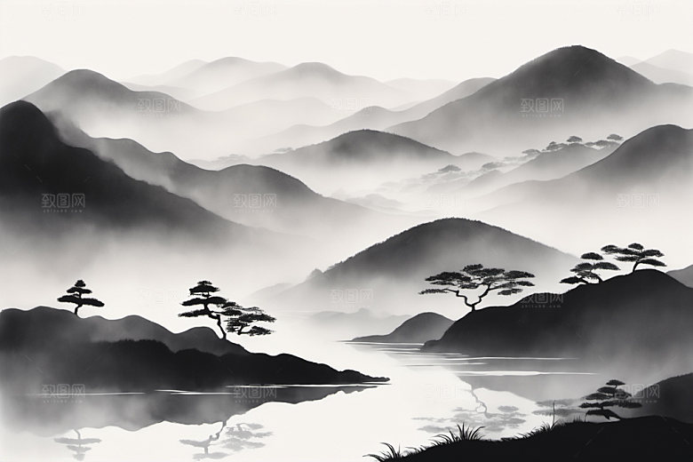 水墨国画意境装饰画