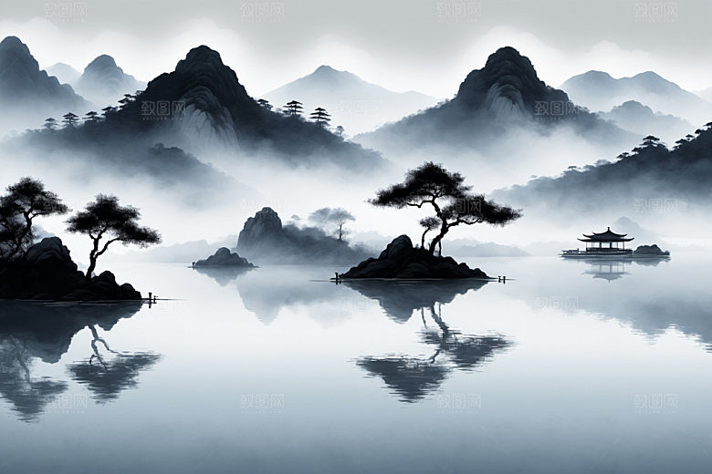 水墨国画高清装饰画
