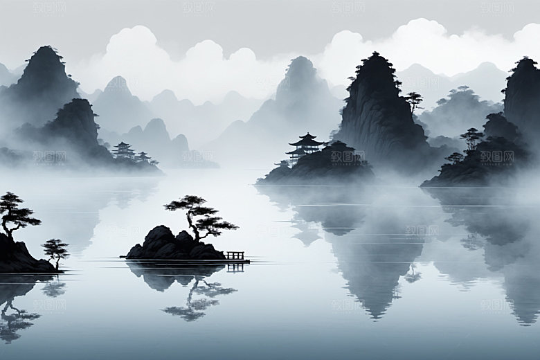 水墨唯美写意装饰画