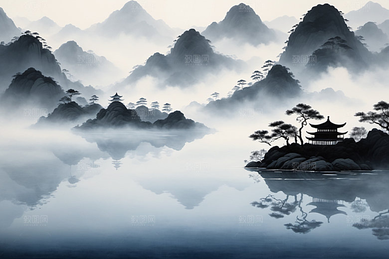 水墨唯美高清装饰画