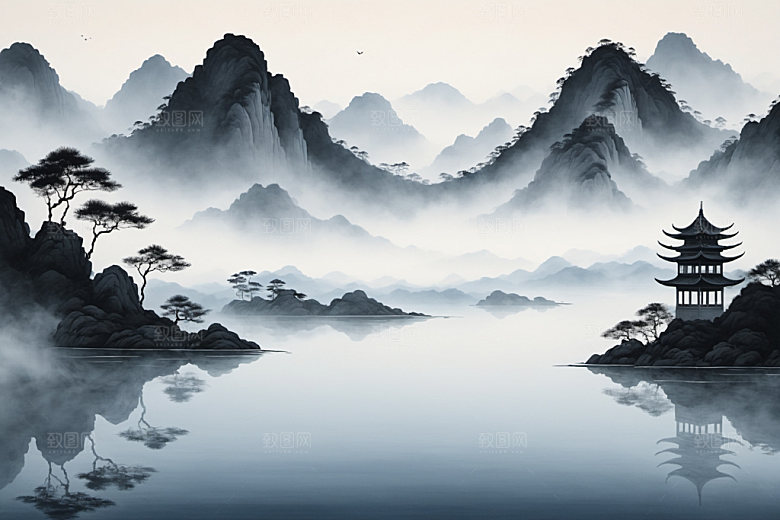 水墨唯美写意装饰画