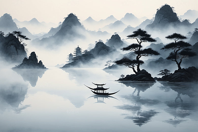 水墨唯美中国风装饰画
