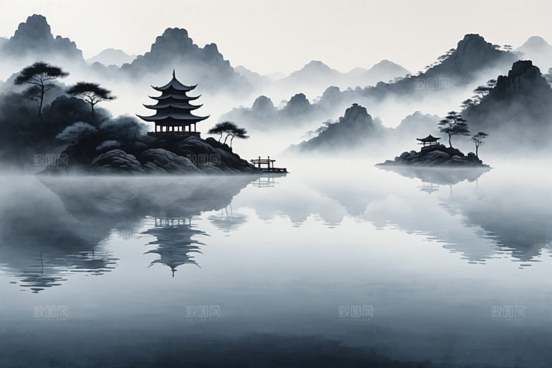 水墨意境国画装饰画