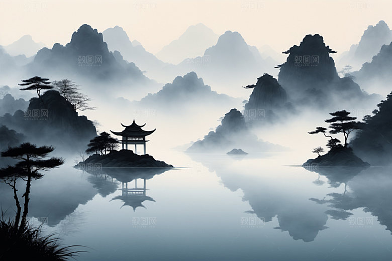 水墨写意细腻装饰画